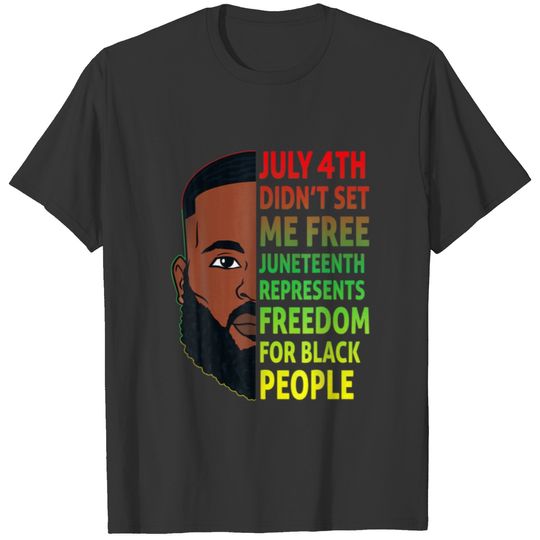 Mens Junenth Black King African American Freedom P T-shirt