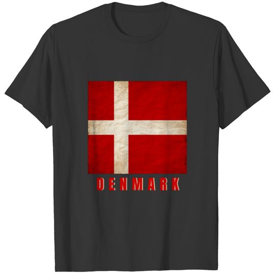 DENMARK Flag, In Grunge, Design 2021 - T-shirt