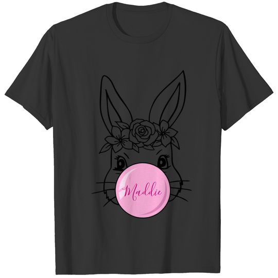 Cute Bunny Flowers Bubble Easter T-shirt