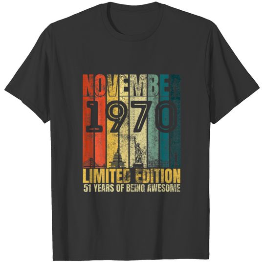 Vintage November 1970 51St Limited Edition 51 Birt T-shirt