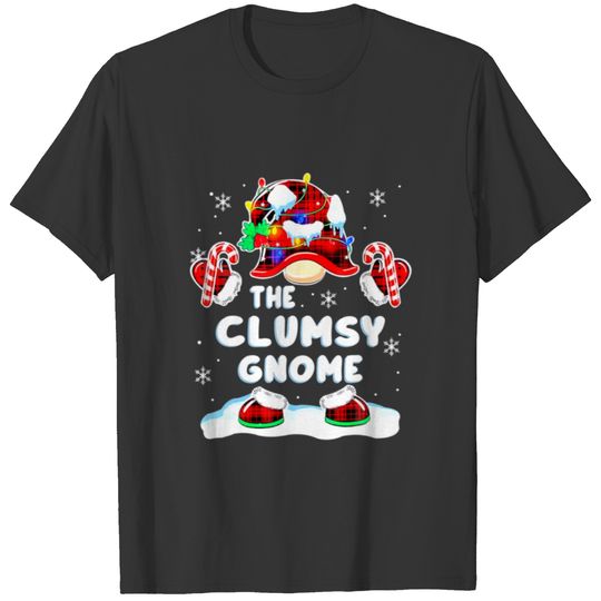 Clumsy Gnome Gnomies Red Plaid Matching Family Chr T-shirt