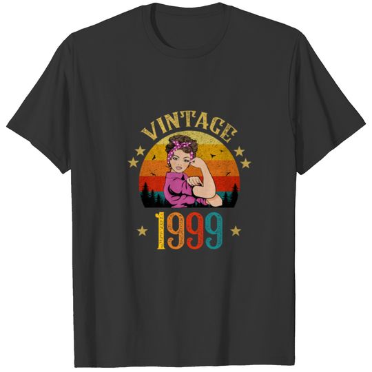 Vintage 1999 Birthday Gift For Women Funny 22 Year T-shirt