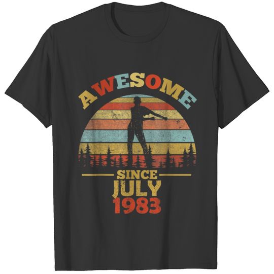 1983 Birthday Awesome Since July 1983 Vintage Flos T-shirt