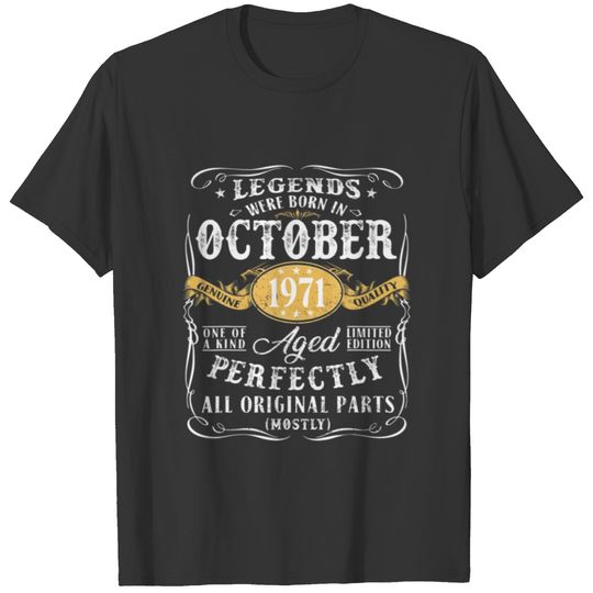 51St Birthday Decoration Legends Were Born In Octo T-shirt