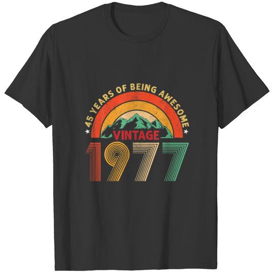 Birthday 45 Years Old Vintage 1977 45Th Birthday M T-shirt