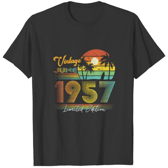 Happy 65Th Birthday 65 Years Old Vintage June 1957 T-shirt