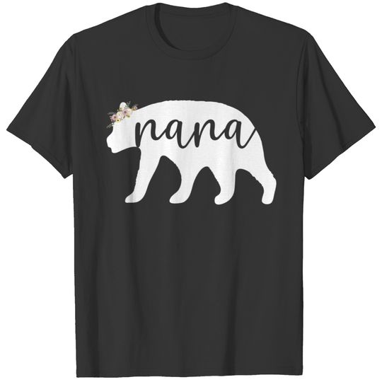 Nana Bear White Flower Crown T-shirt