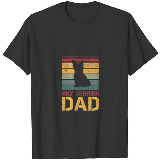 Mens Skye Terrier Dad Sky Terrier Vintage Dog Dogs T-shirt