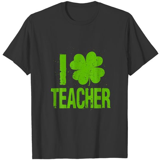 I Love Teacher Vintage Shamrock St. Patrick's Day T-shirt