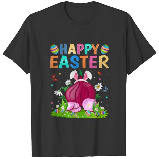 Happy Easter Bunny Egg Funny Onions Easter Sunday T-shirt