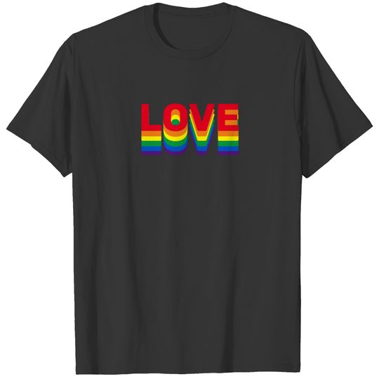 Love Pride lgbt lgbtq queer gay rainbow colors T-shirt