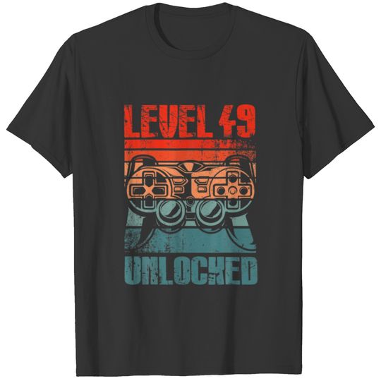 Level 49 Unlocked Video Gamer Lovers 49Th Birthday T-shirt