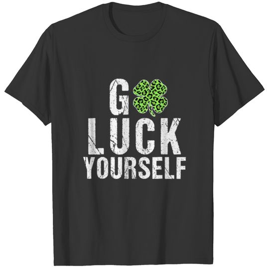 Funny Saint Patrick's Day Leopard Lucky Leaf Men W T-shirt