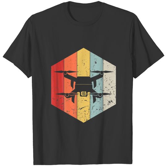 Retro Quadcopter Vintage Drone Pilot Quadrotor Rac T-shirt