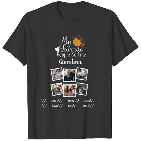 Grandma with names and photos of the grand T-shirt