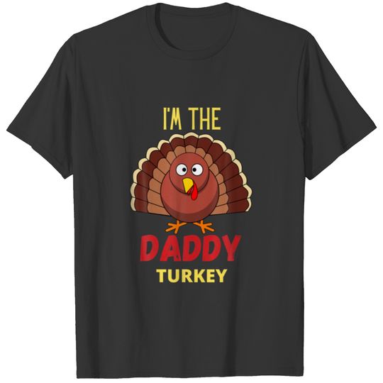 Mens Daddy Turkey Matching Family Group Cute Papa T-shirt