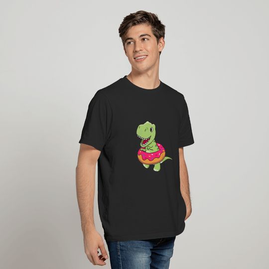 Cute TRex Dinosaur Funny Animals In Donut Sweet Pastry T-Shirts