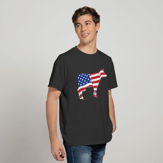 Patriotic Flag Cow T-shirt