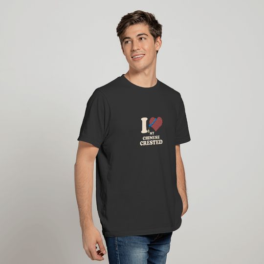 I Love My Chinese Crested Heart Dog Owner T-shirt