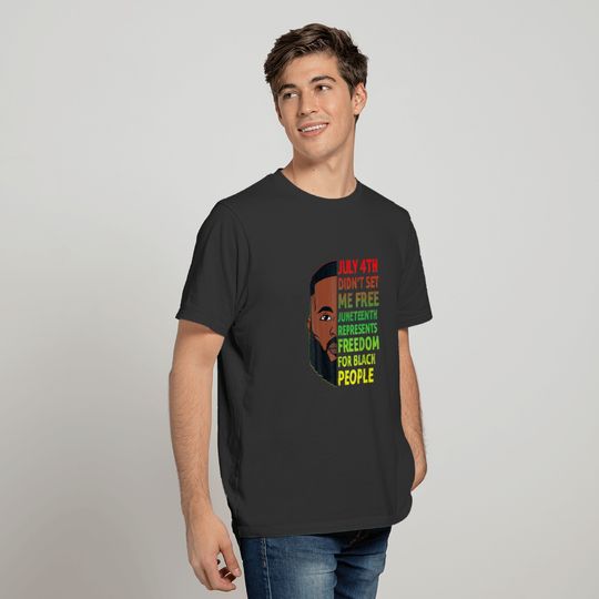 Mens Junenth Black King African American Freedom P T-shirt