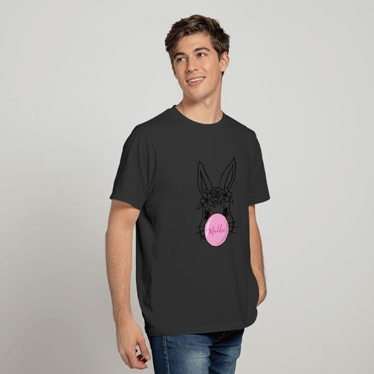 Cute Bunny Flowers Bubble Easter T-shirt