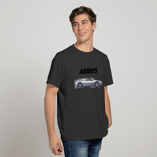 Gray Electric Convertible Sports Car Illustration T-shirt