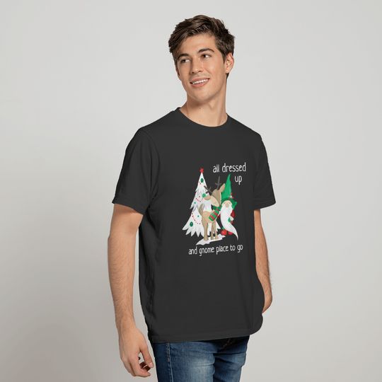 Funny Christmas Gnome and Reindeer T-shirt