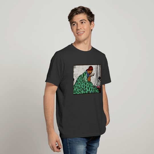 Green Dress Reading Woman Classic Illustration T-shirt