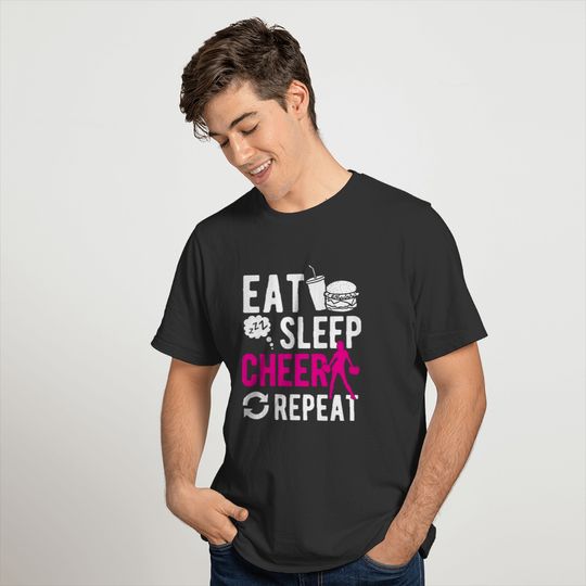 Eat Sleep Cheer Repeat Cheerleading Gift Idea T-shirt