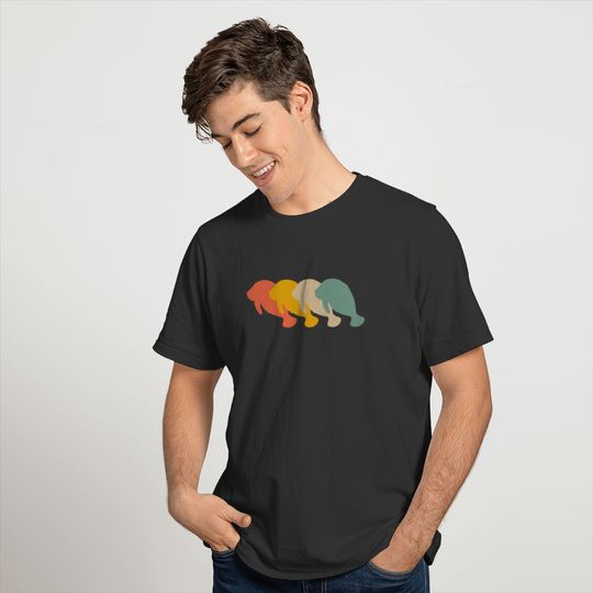 Manatee Dugong Sea Cow - Retro T-shirt