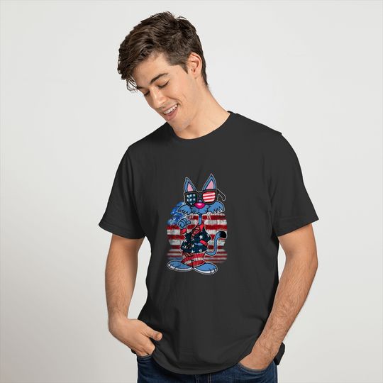 American Patriotic Cat T-shirt