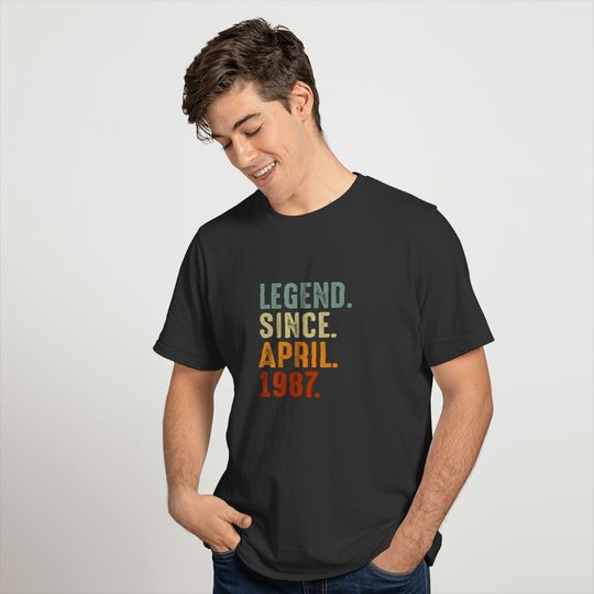 Legend Since April 1987 Vintage Men Women 35Th Bir T-shirt