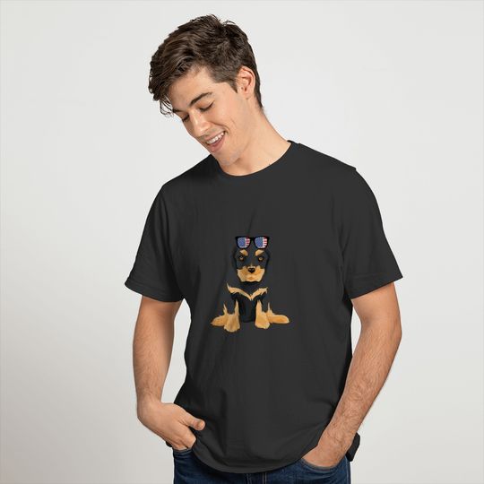 Marley the Patriotic Black and Tan Cavalier Puppy T-shirt