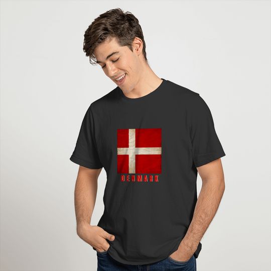 DENMARK Flag, In Grunge, Design 2021 - T-shirt
