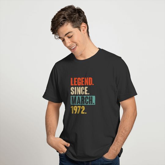 50 Year Old Gift - Legend Since March 1972 50Th Bi T-shirt