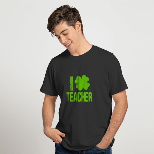 I Love Teacher Vintage Shamrock St. Patrick's Day T-shirt