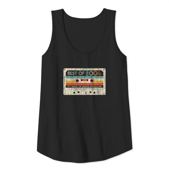 17Th Birthday Gifts Vintage Best Of 2004 Retro Cas Tank Top