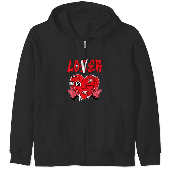 Loser Lover Red Drip Heart Matching Outfit Men Women  Gifts Zip Hoodies