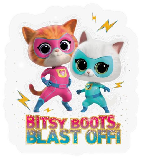 Disney Junior SuperKitties Ginny and Bitsy Boots Blast Off! Stickers