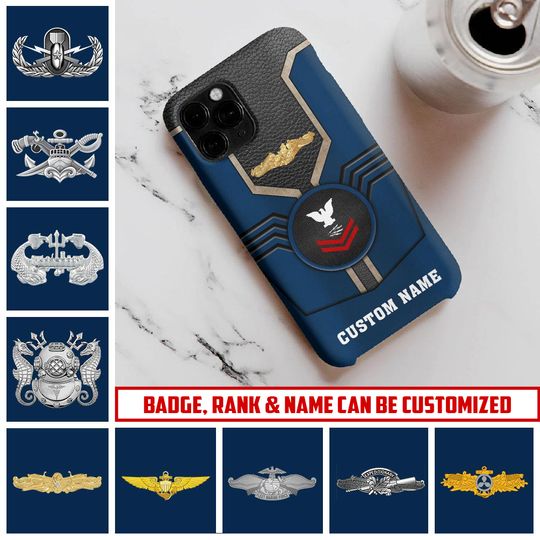 Customized US Navy Badges Phone Case