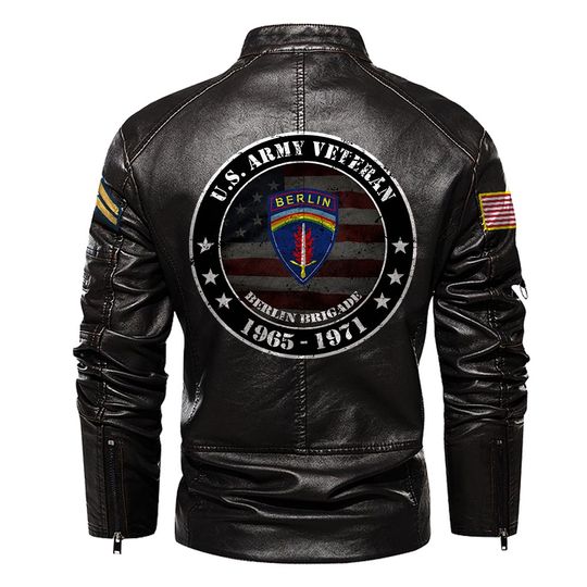 Customized Army Divisions Stand Collar Leather Jackets