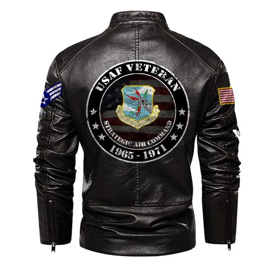 Customized USAF Command Stand Collar Leather Jackets