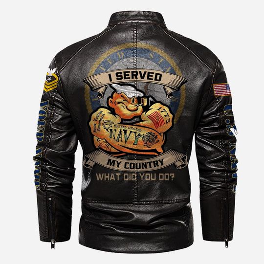 I Served My Country What Did You Do Stand Collar Leather Jackets