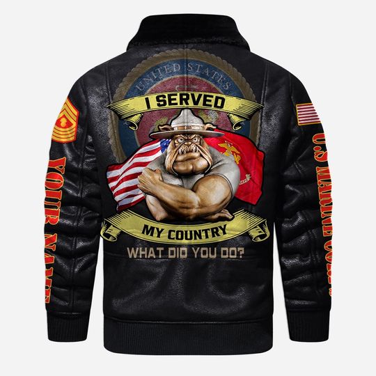 I Served My Country What Did You Do Lapel Leather Jacket