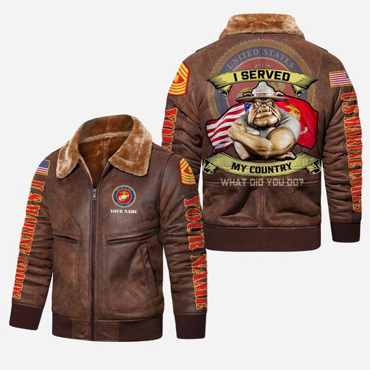 I Served My Country What Did You Do Lapel Leather Jacket