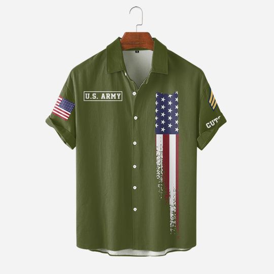 Customized U.S.Army Veteran Hawaiian Shirt