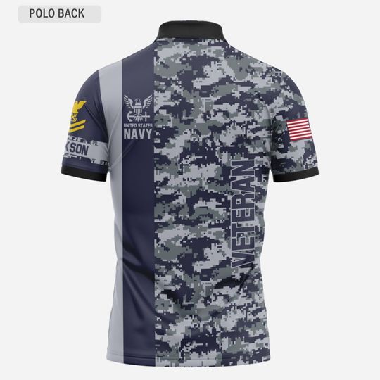 Customized U.S. Veteran Camouflage Polo Shirt