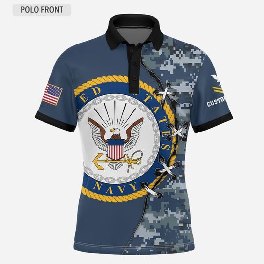 Custom U.S. Navy Camouflage 3D Polo Shirt