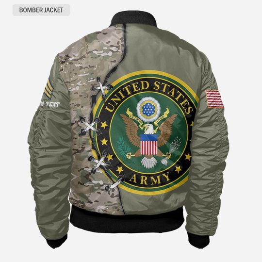 Customized U.S. Army Camouflage 3D Bomber Jacket