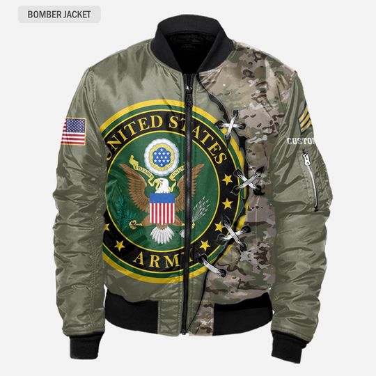 Customized U.S. Army Camouflage 3D Bomber Jacket